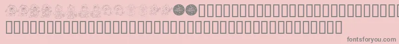 フォントKrLilWeenDings – ピンクの背景に灰色の文字