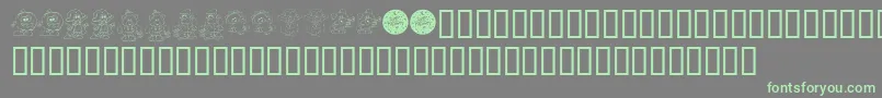 KrLilWeenDings Font – Green Fonts on Gray Background