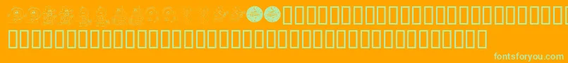 KrLilWeenDings-Schriftart – Grüne Schriften auf orangefarbenem Hintergrund