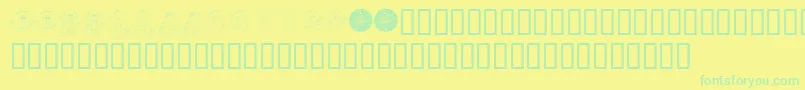 KrLilWeenDings Font – Green Fonts on Yellow Background