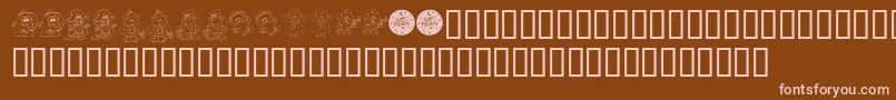 KrLilWeenDings Font – Pink Fonts on Brown Background