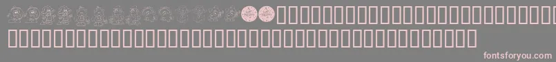 Fonte KrLilWeenDings – fontes rosa em um fundo cinza