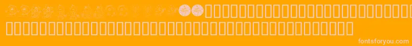 Шрифт KrLilWeenDings – розовые шрифты на оранжевом фоне