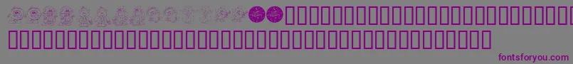 KrLilWeenDings-fontti – violetit fontit harmaalla taustalla