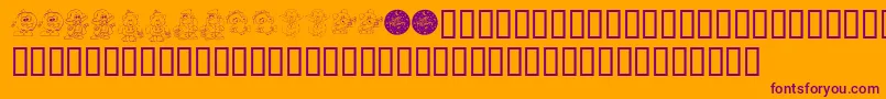 KrLilWeenDings-Schriftart – Violette Schriften auf orangefarbenem Hintergrund