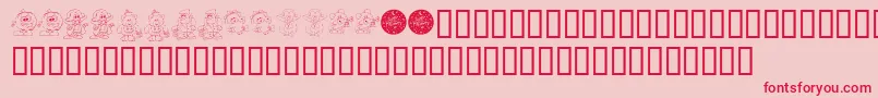 KrLilWeenDings Font – Red Fonts on Pink Background