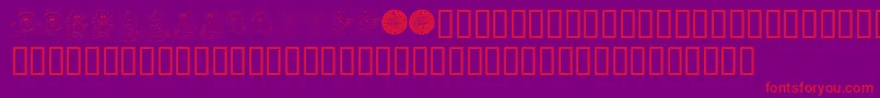 フォントKrLilWeenDings – 紫の背景に赤い文字