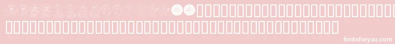 Fonte KrLilWeenDings – fontes brancas em um fundo rosa