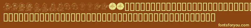 Шрифт KrLilWeenDings – жёлтые шрифты на коричневом фоне