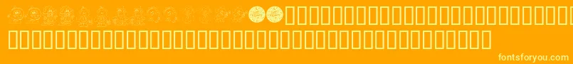 KrLilWeenDings Font – Yellow Fonts on Orange Background