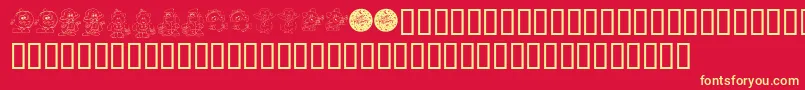 KrLilWeenDings Font – Yellow Fonts on Red Background