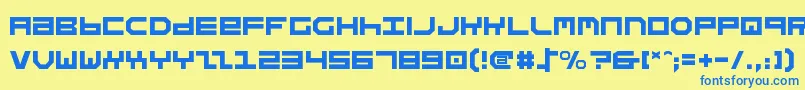 フォントStuntv2 – 青い文字が黄色の背景にあります。