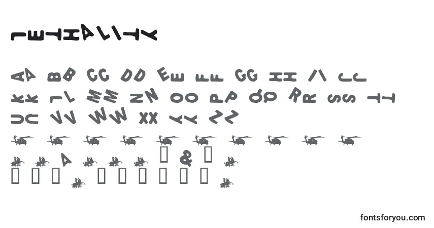 Czcionka Lethality – alfabet, cyfry, specjalne znaki