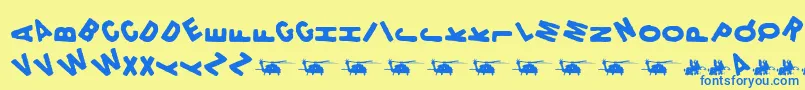Lethality Font – Blue Fonts on Yellow Background