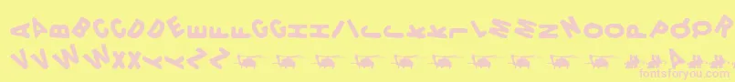 Lethality Font – Pink Fonts on Yellow Background