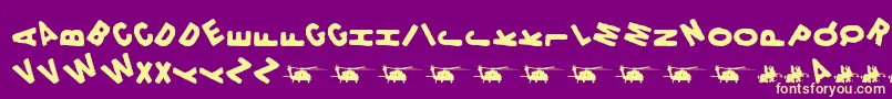 Lethality Font – Yellow Fonts on Purple Background