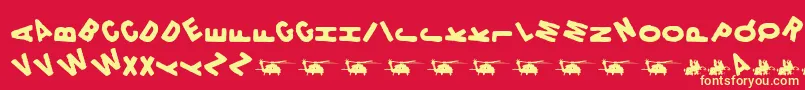 Lethality Font – Yellow Fonts on Red Background