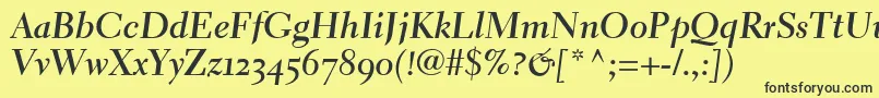 ElectraLhBoldCursiveOldstyleFigures Font – Black Fonts on Yellow Background