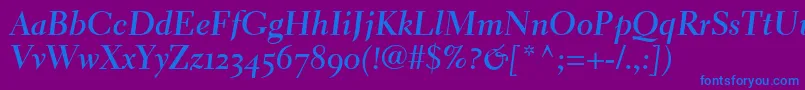 ElectraLhBoldCursiveOldstyleFigures Font – Blue Fonts on Purple Background