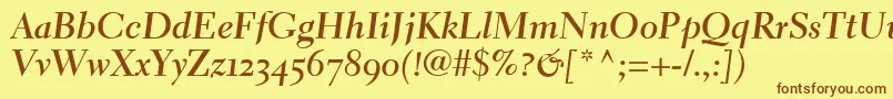 ElectraLhBoldCursiveOldstyleFigures Font – Brown Fonts on Yellow Background