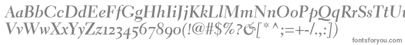 ElectraLhBoldCursiveOldstyleFigures-fontti – harmaat kirjasimet valkoisella taustalla