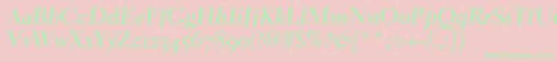 ElectraLhBoldCursiveOldstyleFigures Font – Green Fonts on Pink Background