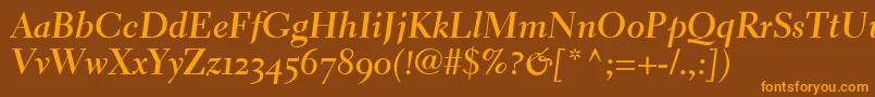 ElectraLhBoldCursiveOldstyleFigures Font – Orange Fonts on Brown Background