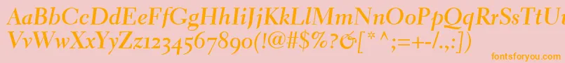 ElectraLhBoldCursiveOldstyleFigures Font – Orange Fonts on Pink Background