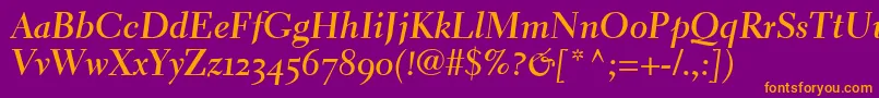 ElectraLhBoldCursiveOldstyleFigures Font – Orange Fonts on Purple Background