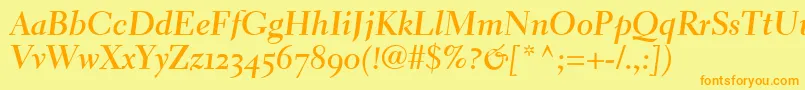 ElectraLhBoldCursiveOldstyleFigures Font – Orange Fonts on Yellow Background