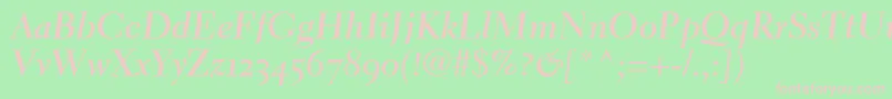ElectraLhBoldCursiveOldstyleFigures-fontti – vaaleanpunaiset fontit vihreällä taustalla