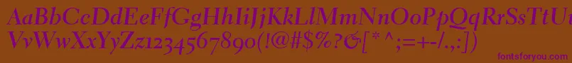 ElectraLhBoldCursiveOldstyleFigures Font – Purple Fonts on Brown Background