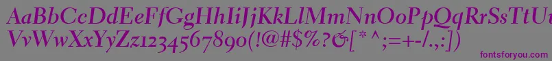 ElectraLhBoldCursiveOldstyleFigures Font – Purple Fonts on Gray Background
