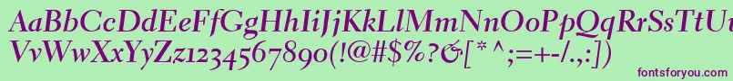 ElectraLhBoldCursiveOldstyleFigures Font – Purple Fonts on Green Background