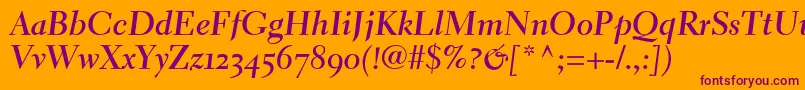 ElectraLhBoldCursiveOldstyleFigures Font – Purple Fonts on Orange Background