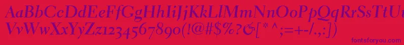 ElectraLhBoldCursiveOldstyleFigures Font – Purple Fonts on Red Background