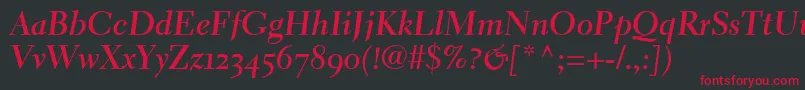 ElectraLhBoldCursiveOldstyleFigures Font – Red Fonts on Black Background