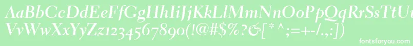 ElectraLhBoldCursiveOldstyleFigures-Schriftart – Weiße Schriften auf grünem Hintergrund