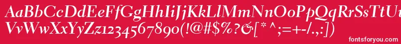 ElectraLhBoldCursiveOldstyleFigures Font – White Fonts on Red Background