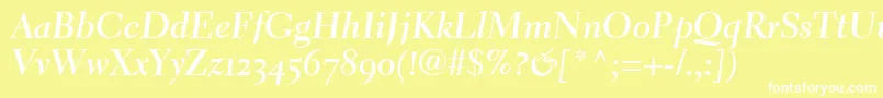 ElectraLhBoldCursiveOldstyleFigures Font – White Fonts on Yellow Background