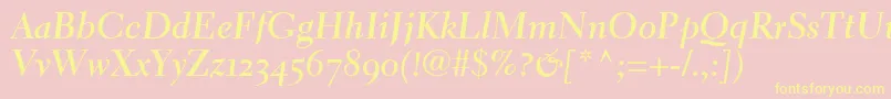 ElectraLhBoldCursiveOldstyleFigures Font – Yellow Fonts on Pink Background