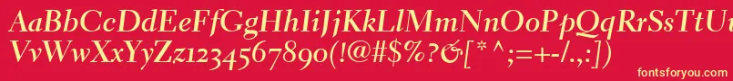 ElectraLhBoldCursiveOldstyleFigures Font – Yellow Fonts on Red Background