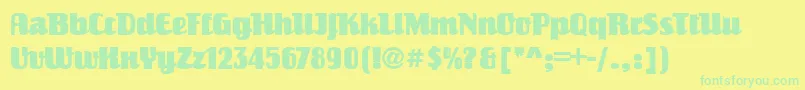 Weitere Informationen zur Salut-Schriftart Salut-Schriftart – Grüne Schriften auf gelbem Hintergrund