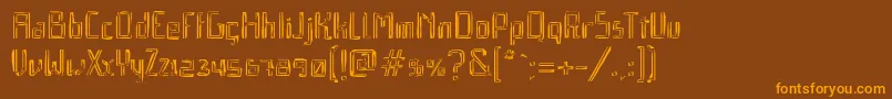 Qebrada-Schriftart – Orangefarbene Schriften auf braunem Hintergrund