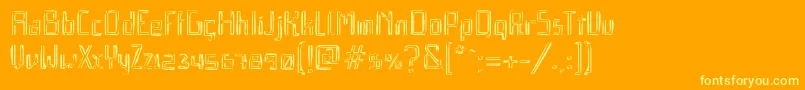 Qebrada-Schriftart – Gelbe Schriften auf orangefarbenem Hintergrund