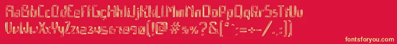 Qebrada Font – Yellow Fonts on Red Background