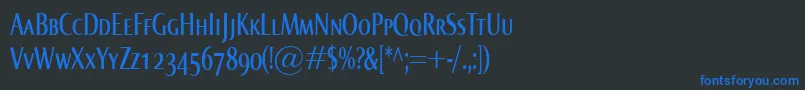 NormaComprSmallcaps Font – Blue Fonts on Black Background