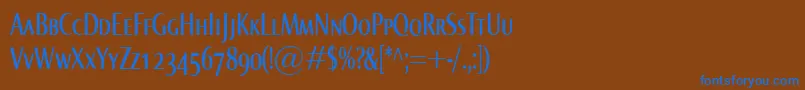 NormaComprSmallcaps Font – Blue Fonts on Brown Background