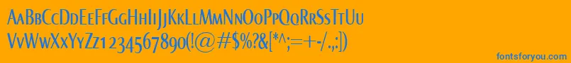 NormaComprSmallcaps Font – Blue Fonts on Orange Background