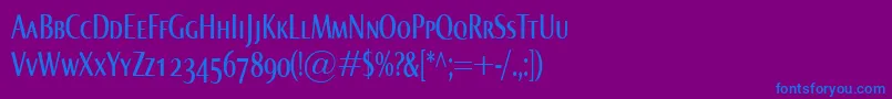 Шрифт NormaComprSmallcaps – синие шрифты на фиолетовом фоне